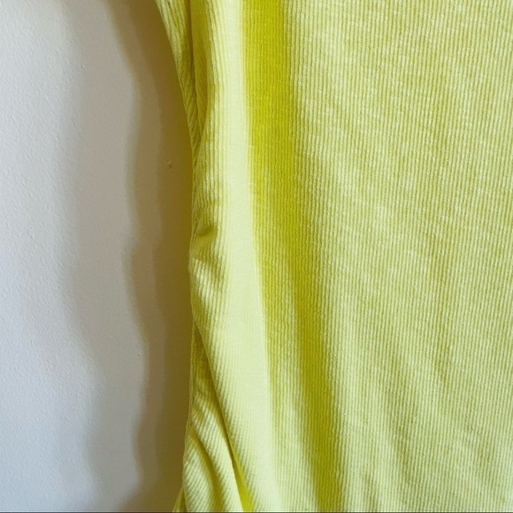 THREE DOTS Bloomingdale’s Soft Yellow High Neck Rouched Long tank - Picture 3 of 6